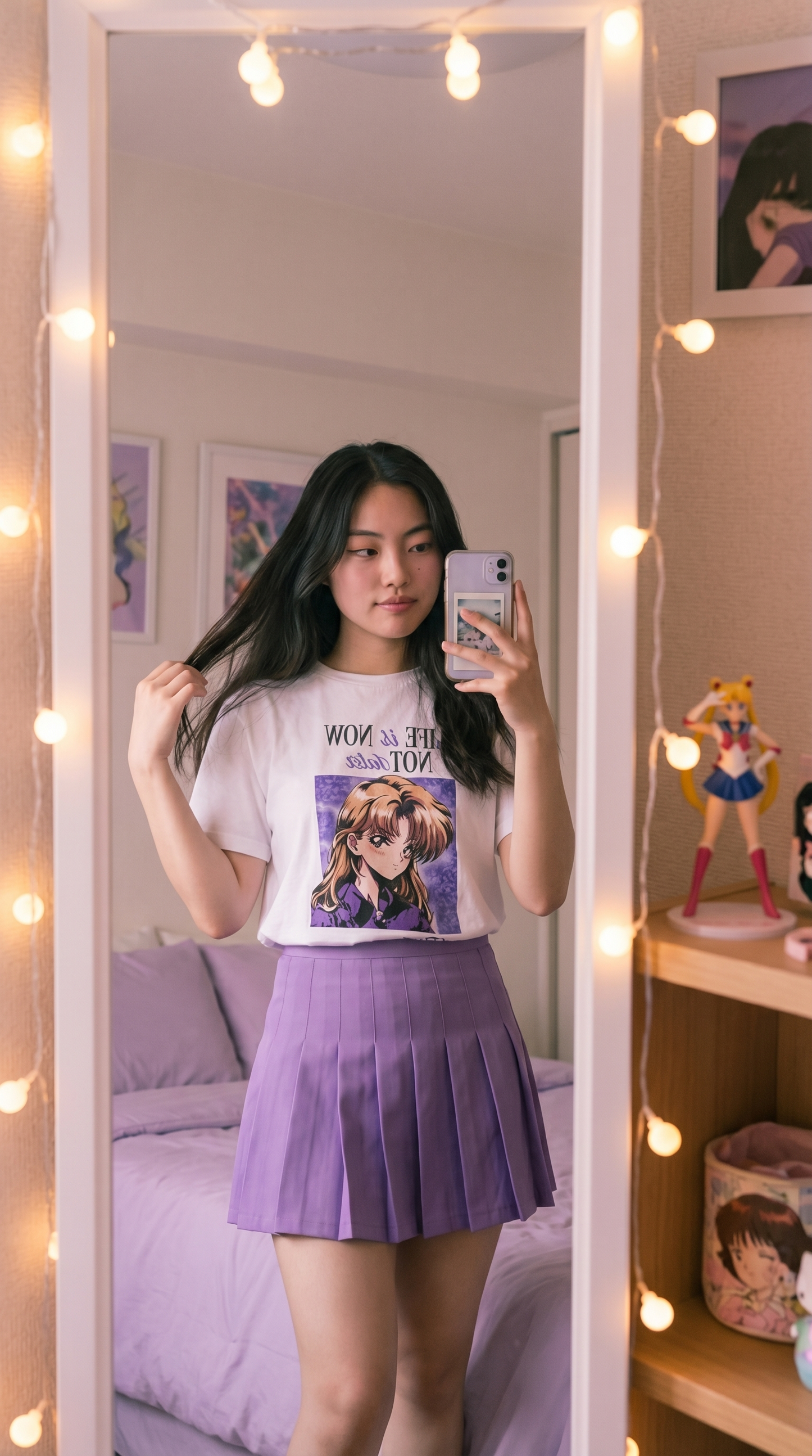 Life Is Now, Not Later — 90s Anime Girl Graphic T-Shirt