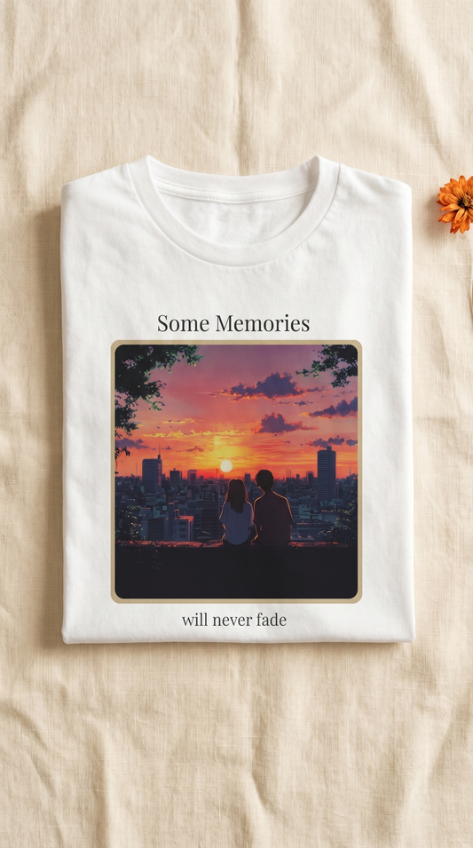 Some Memories Will Never Fade — Anime Sunset Graphic T-Shirt