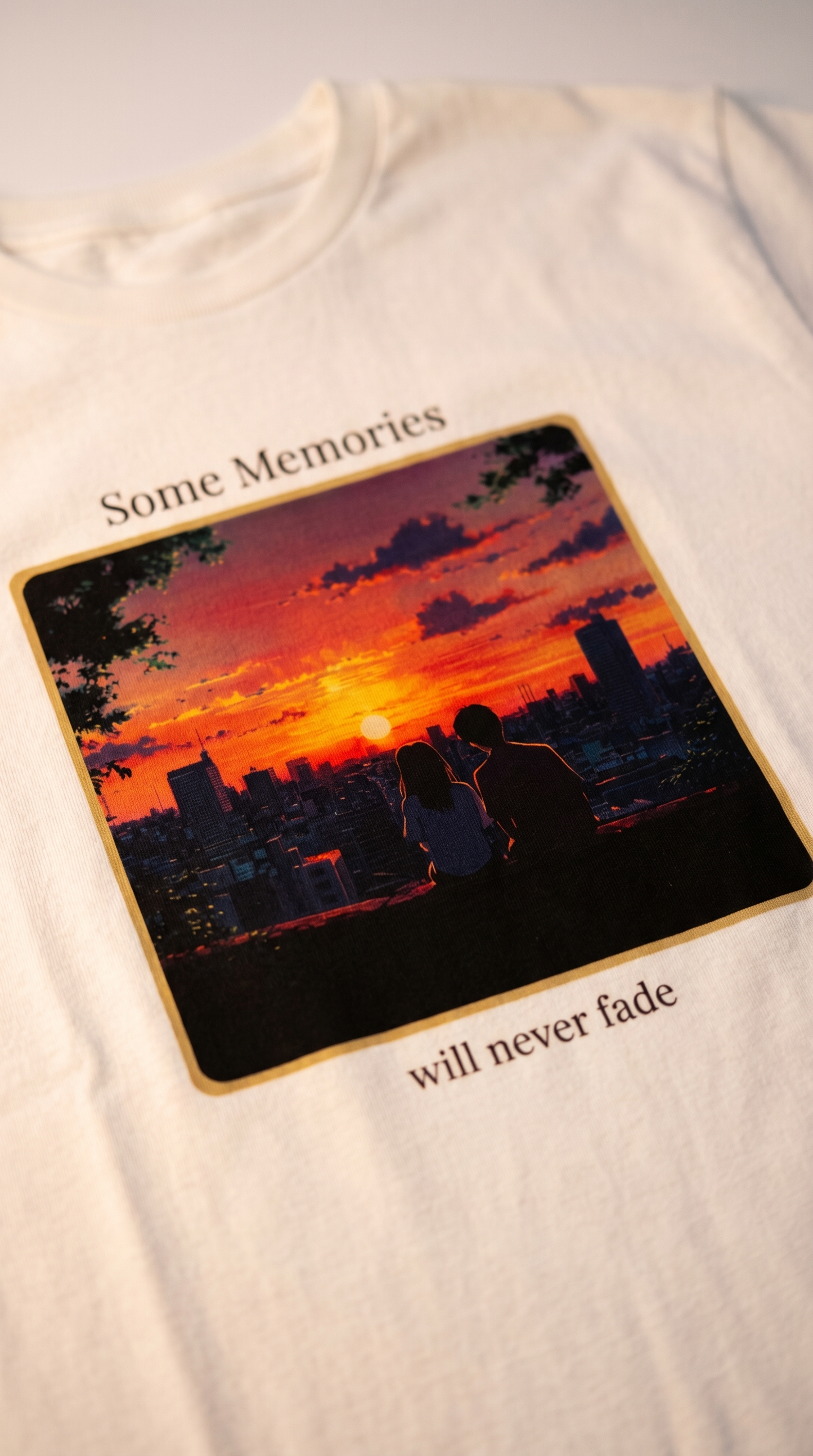 Some Memories Will Never Fade — Anime Sunset Graphic T-Shirt
