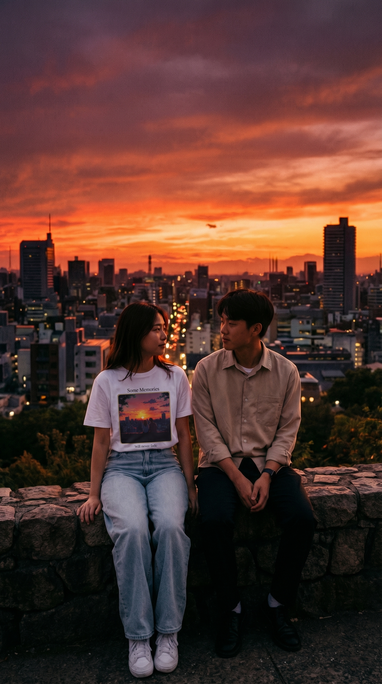 Some Memories Will Never Fade — Anime Sunset Graphic T-Shirt