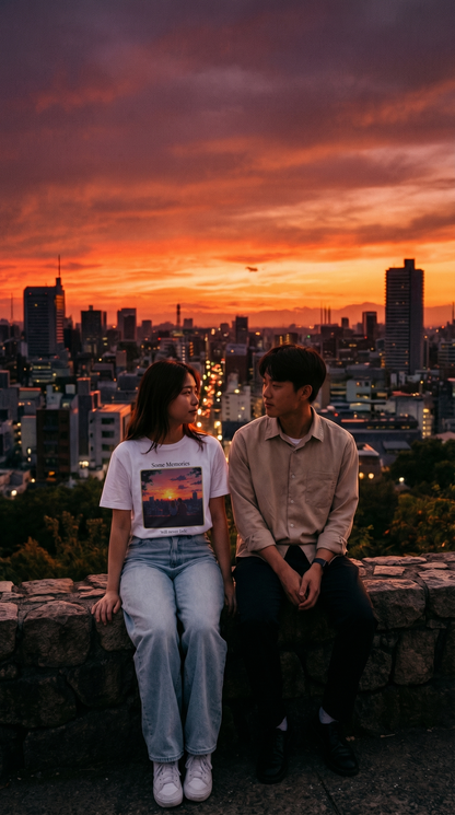 Some Memories Will Never Fade — Anime Sunset Graphic T-Shirt